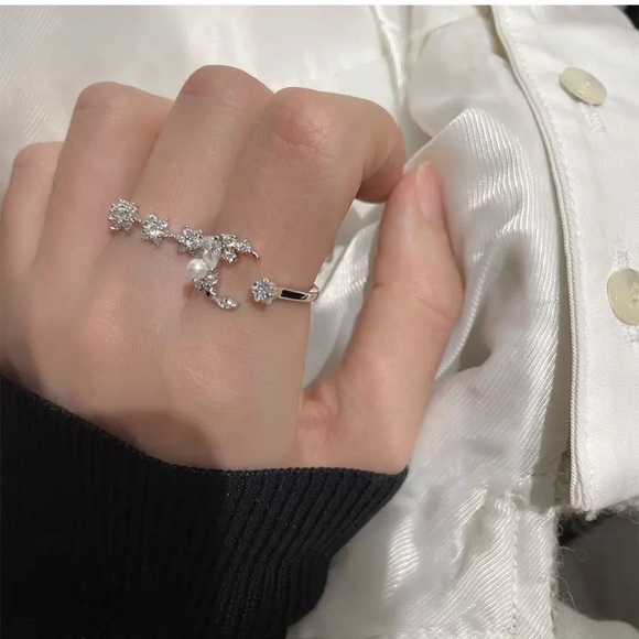 Silver ring duo, adjustable silver ring, cute ring, rings set - Picture 2 of 4